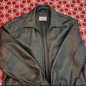 Hathaway men’s black leather jacket